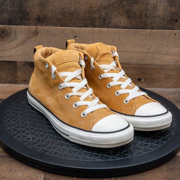 CONVERSE ALL STAR PRO MID LEATHER MENS ATHLETIC SHOES RETRO SNEAKER TAN SIZE 10 - Picture 3 of 9